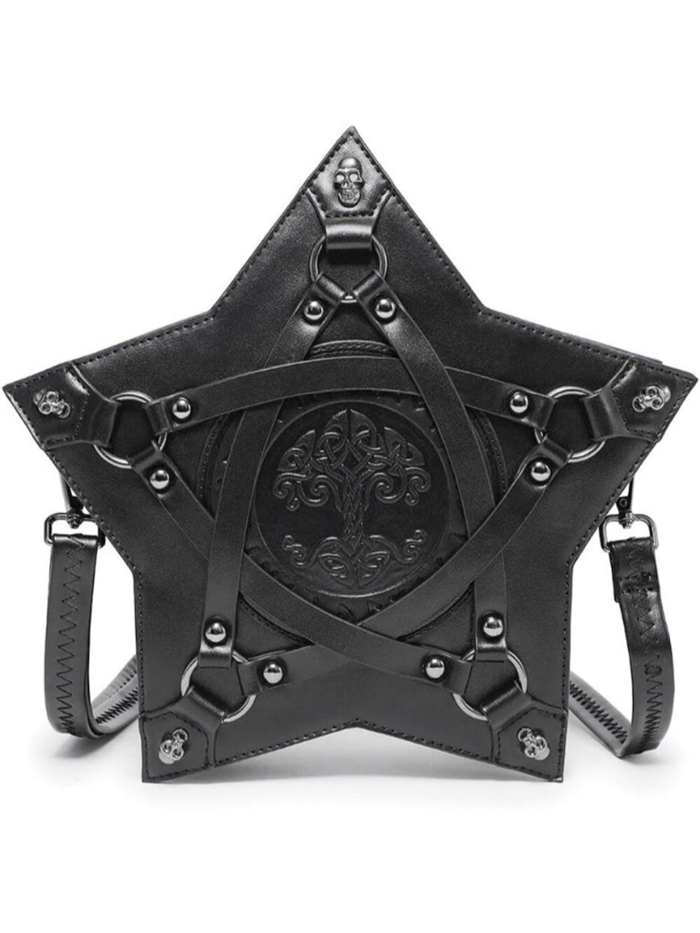 Women's Black Gothic Skull Crossbody Bag Purse Festival Shoulder Halloween